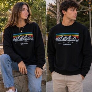 Black Graphic Mountain Sweatshirt - Unbranded